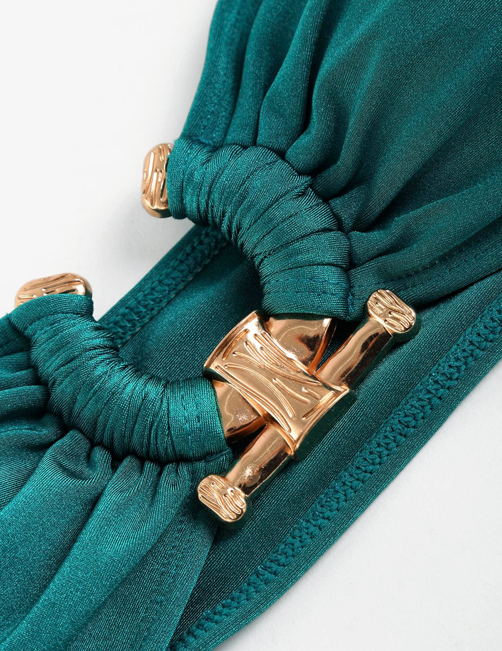 ZAFUL Glitter Strapless Bikini 2 Piece Bandeau Swimsuits Thong Swimwear for Women Green M