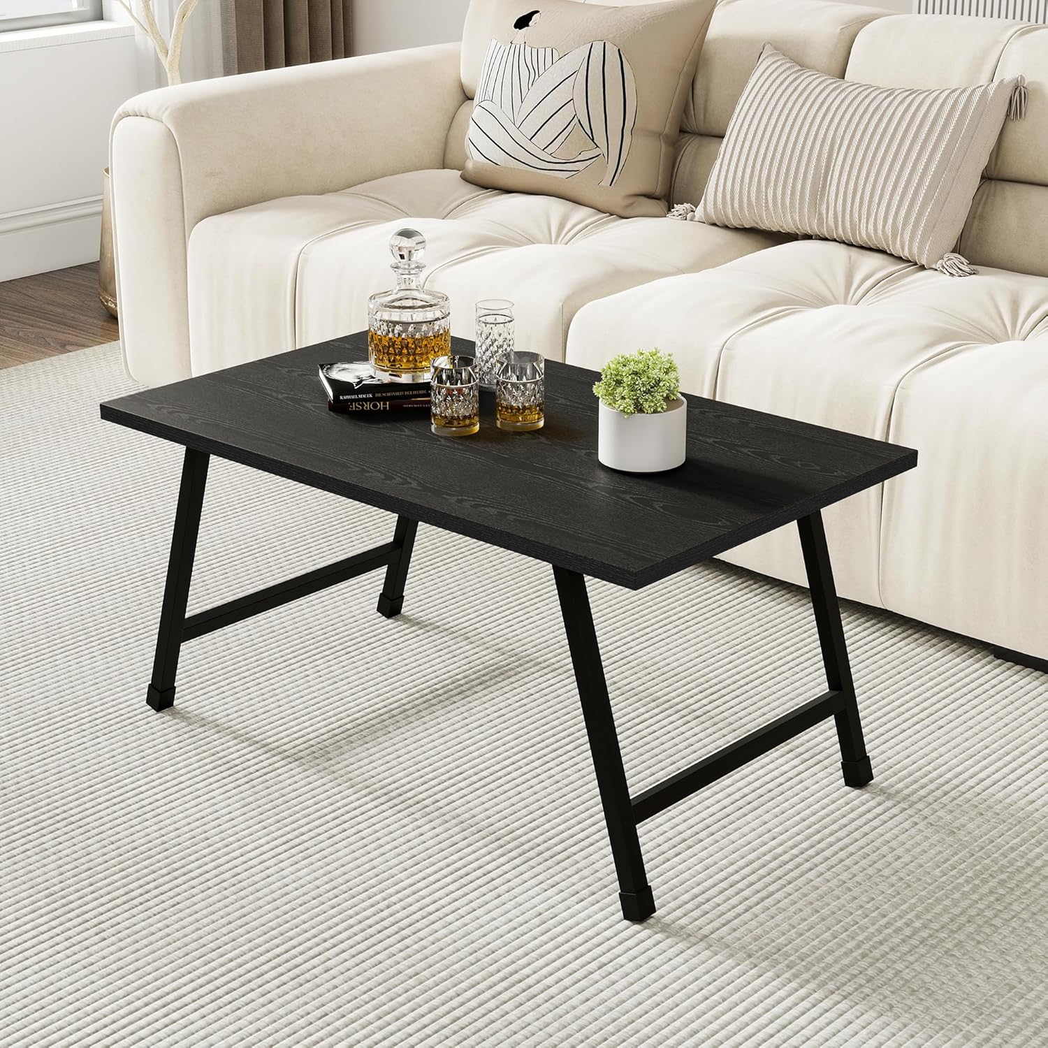 Rectangular Folding Coffee Table - Modern Space-Saving Foldable Coffee Table for Living Room, Durable and Lightweight Design, Easy to Assemble, Perfect for Small Spaces