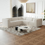 Ball & Cast 82" Velvet Corner Chesterfield Sofa, L-Shaped Sectional Couch with Nailhead Trim & 3 Cushions for Living Room, Bedroom, Apartment, Office,Beige