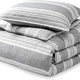 28 - Stripe - Heathered Charcoal (No Comforter)