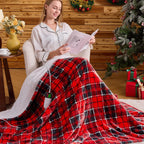 Elektrisch verwarmd deken, 50X60, verwarmingsdeken met 10 verwarmingsniveaus/8 uur automatische uitschakeling, marineblauw geruit Sherpa-dekenverwarmer voor volwassenen, wasbaar deken cadeau voor bank bed kantoor, ETL