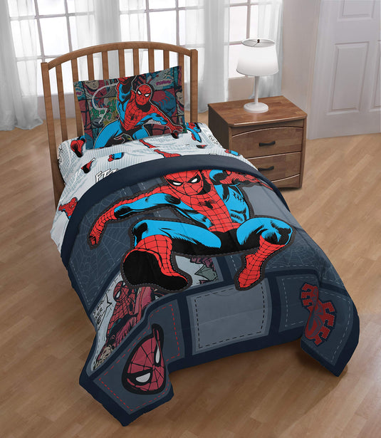 Jay Franco Marvel Spidey and His Amazing Friends Team Spidey Twin Size Sheet Set - 3 Piece Set Super Soft and Cozy Kid’s Bedding - Fade Resistant Microfiber Sheets (Official Marvel Product)