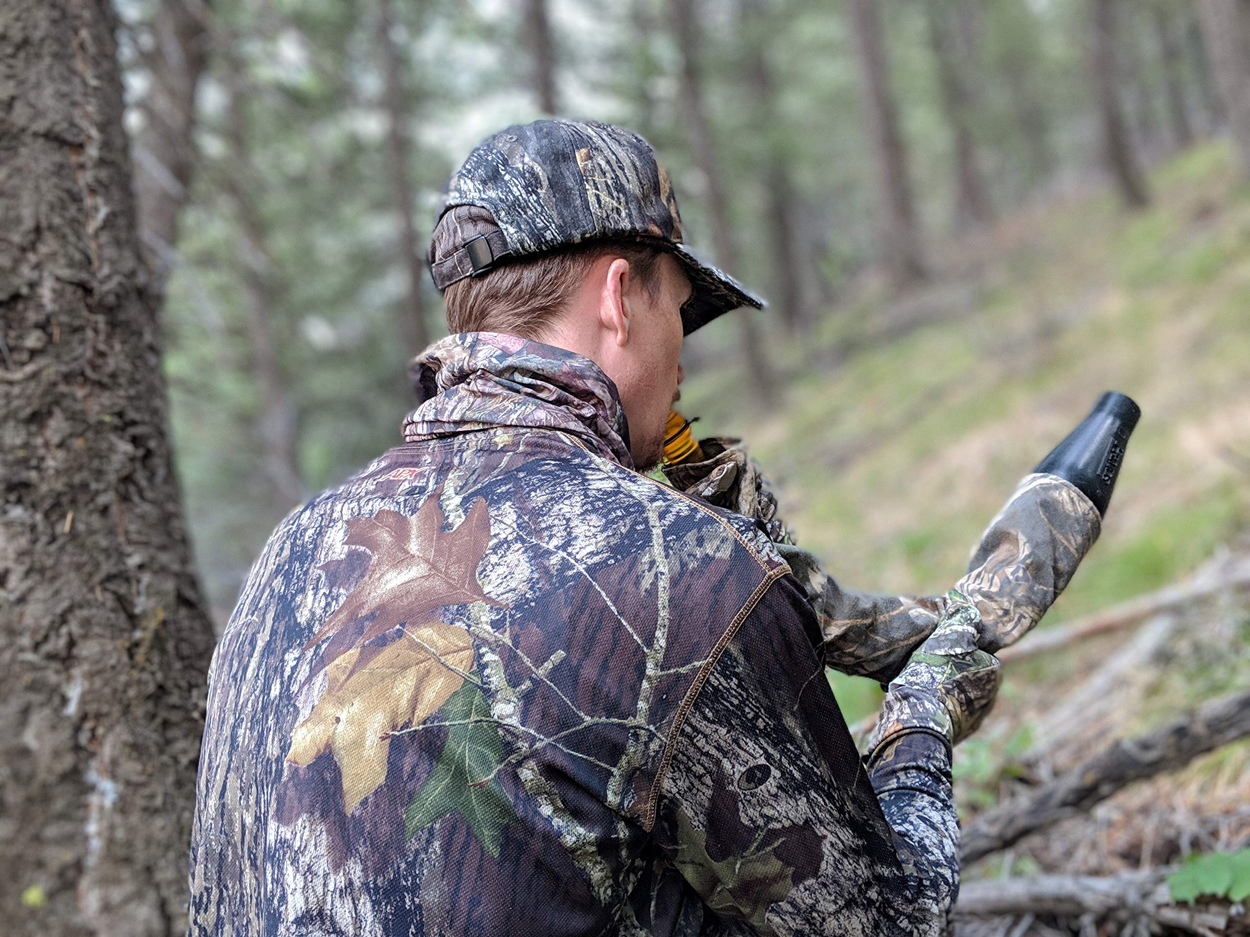 Mossy Oak Break-Up Camo Ansigtsmaske Hat til Jagt, Officielt Licenseret Camouflage (Small, 57cm, Hat Størrelse 7 1/8)