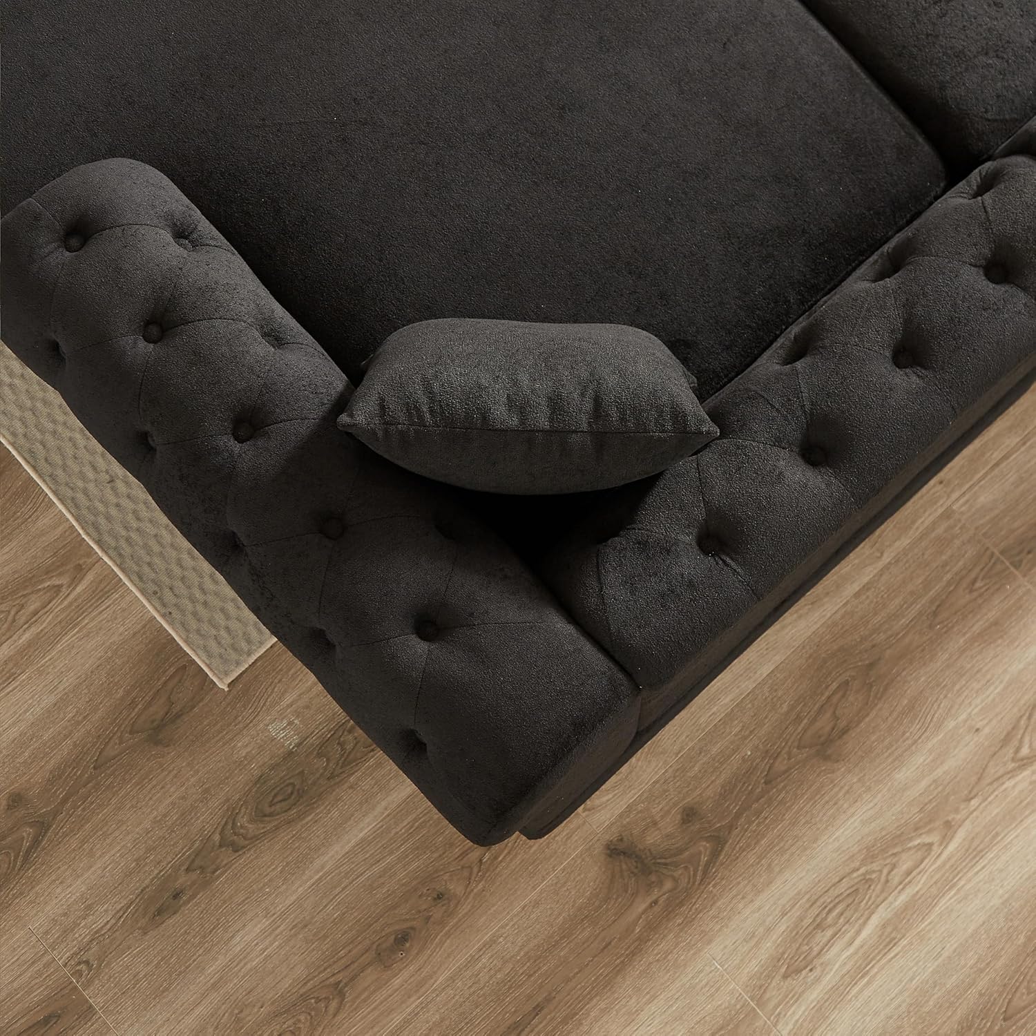 U-Shaped Oversized Symmetrical Sectional Sofa Couch Classic Chesterfield Scroll Armrest Button Tufted Sofa&Couch with Extra Wide Chaises and 2 Pillows for Living Room Home Theater/Office/Apartment