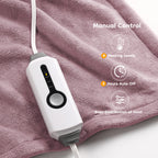 Elektrisch verwarmd deken 72" x 84" volledige maat flanellen stof met 4 verwarmingsniveaus & 10 uur automatische uitschakeling, ademend warm en wasbaar voor zacht en bed - lichtgrijs