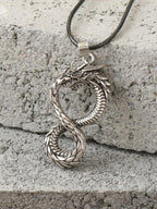 HAQUIL Dragon Necklace, Ouroboros Serpent Dragon Pendant, Dragon Jewelry Gift for Men and Women