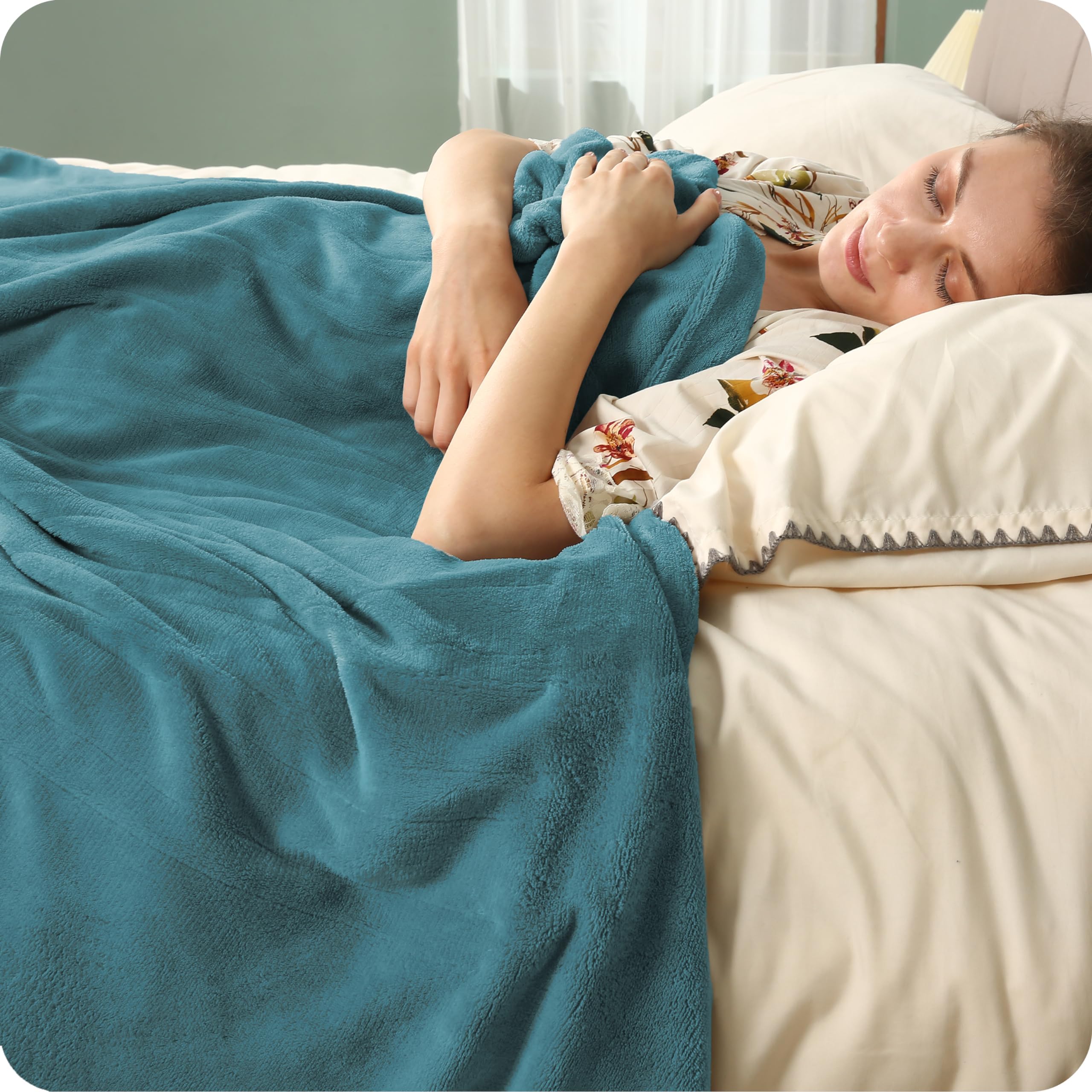 Couverture chauffante électrique DUODUO 72"x84" en polaire corail chaude avec 4 réglages de chaleur et arrêt automatique de 10 heures Protection contre la surchauffe - Gris 