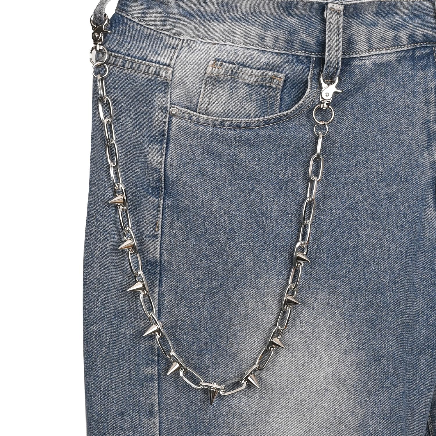 Chaîne de portefeuille Chaîne de pantalon Chaîne Hip Hop Punk Chaîne de jeans Chaîne de clés Goth Rivet lourd Accessoires pour femmes hommes