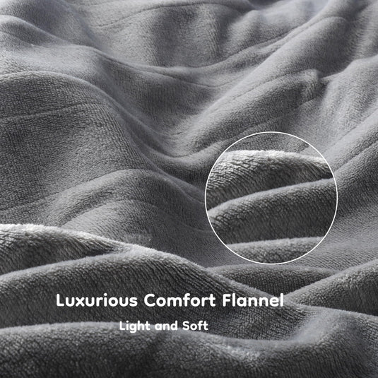 Electric Heated Blanket 72" x 84" Full Size Flannel Fabric with 4 Heating Levels & 10 Hours Auto Shut Off, Breathable Warm and Washable for Soft and Bed - Light Grey