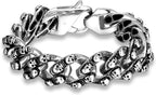 Urban Jewelry Skull Head Gothic Biker Bracelet for Men 316L Stainless Steel Mens Link Bracelet