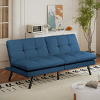 Convertible Futon Sofa Bed,71" Memory Foam Futon Couch,Detachable Cushion,Adjustable Backrest & Armrest,Linen Modern Loveseat Sleeper Recliner for Living Room,Office,Apartment,Medium Grey