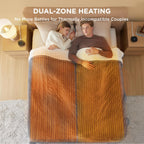 Bedsure Electric Blanket Queen Size - Dual Control Heated Blanket Queen, GentleSoft™ Fast Heating with 10 Time Settings & 10 Heat Settings, Warm Gift for Grandma (84x90 inches, Grey)