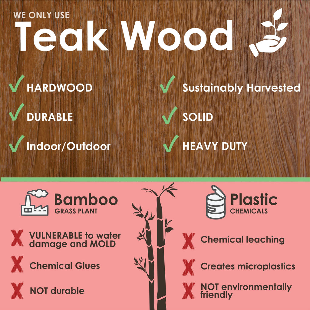 AquaTeak Patented 24" Sumba Teak Shower Bench with Shelf