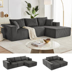 108” Modular Sectional Sofa, Cloud Sectional Couch with Deep Seat, Modern Modular L-Shape Sofa Couch with Chaise,Upholstered Couches for Living Room Bedroom (Black, Left Facing Chaise)