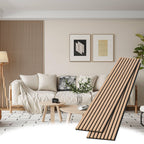 POHARE Wood Slat Wall Panels, 2 Pack Accent Decorative Acoustic Wood Slats for Wall and Ceilings, Acoustic Panels for Interior Wall Décor on Felt Back Board, Oak, 8 x 1 ft - Grand Goldman