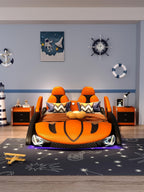 avanez Seng, Sportsvogn Design, Kunstlæder Materiale, Blød Sengestel, med Opbevaringsboks, kan Separat Udstyres med Queen Standard Madras (rød)