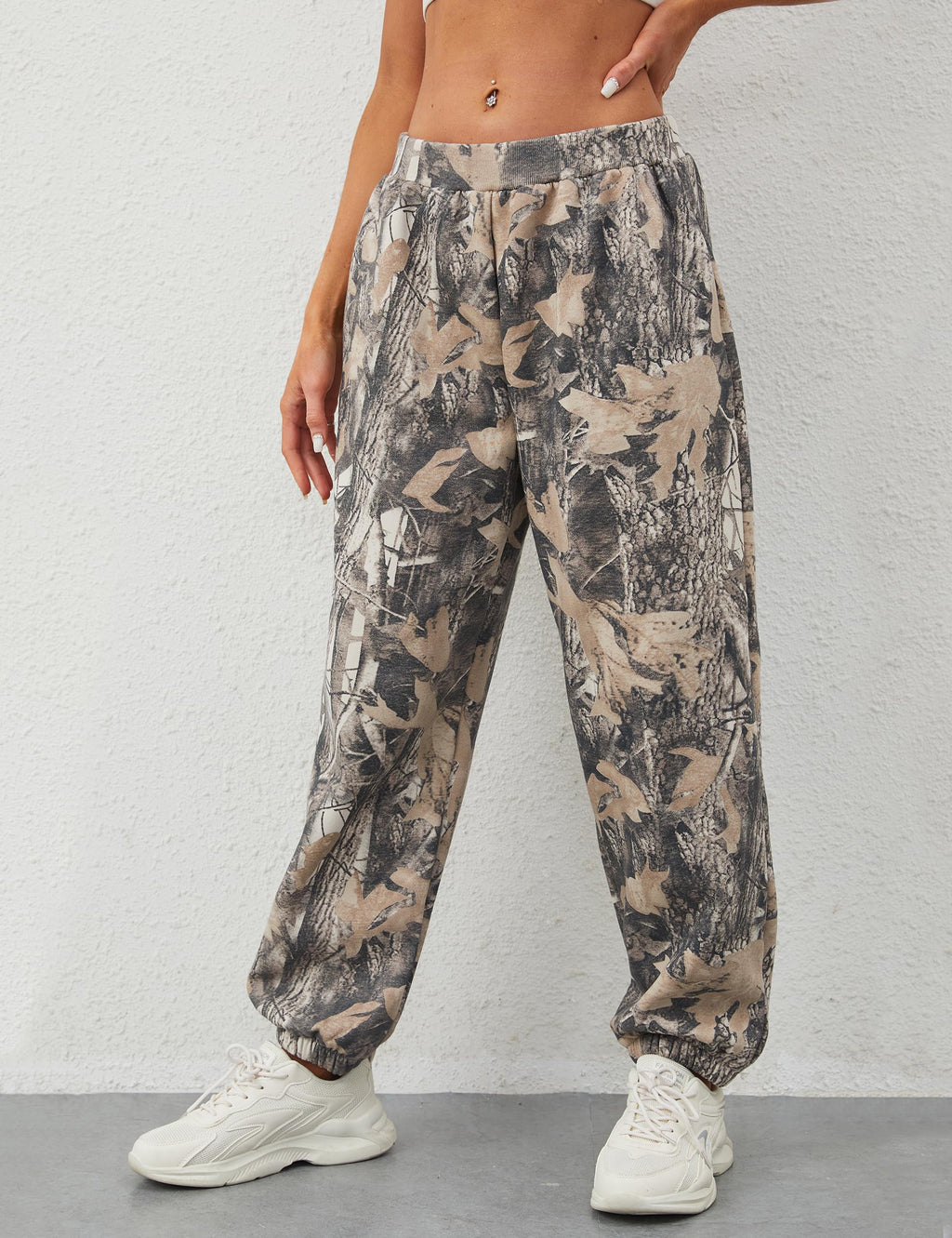 Eutten Women's Baggy Camo Sweatpants High Waisted Fleece Joggers Pants Fitted Sweat Pants with Pockets