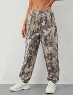 Eutten Women's Baggy Camo Sweatpants High Waisted Fleece Joggers Pants Fitted Sweat Pants with Pockets