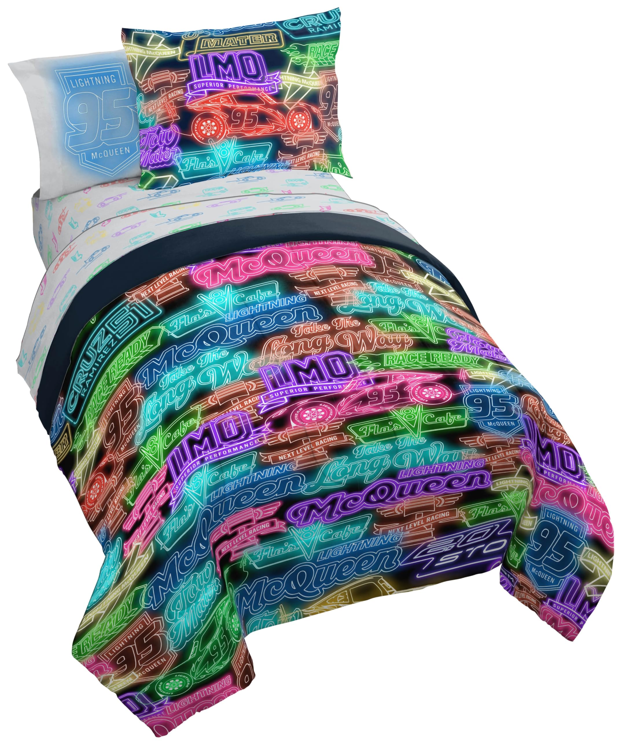 Jay Franco Kids Comforter Set Includes Sheets and Pillow Covers - Soft and Cozy Bed Set for Stylish Room Decor, Grey - Minecraft Movie, 7 Piece Queen Size Bedding