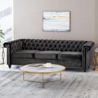KEIKI 83" Sofa Couch 3-Seater with Button-Tufted Velvet,Mid Century Modern Design Chesterfield Style