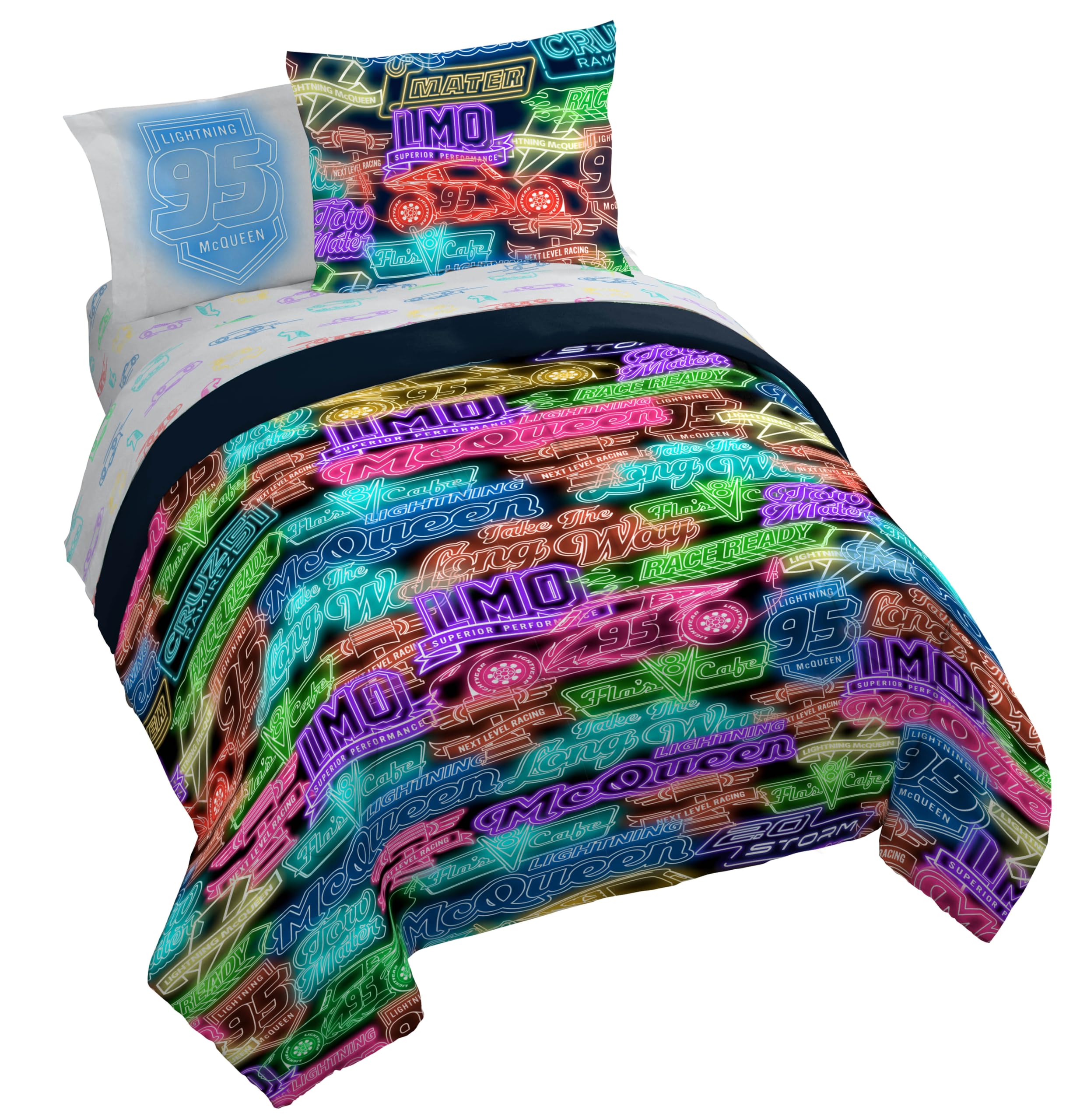 Jay Franco Kids Comforter Set Includes Sheets and Pillow Covers - Soft and Cozy Bed Set for Stylish Room Decor, Grey - Minecraft Movie, 7 Piece Queen Size Bedding