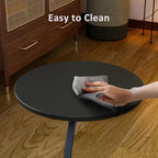 C-Shaped End Table 25 inches High, Small Side Table Coffee Table for Couch and Bed, Sofa Table for Living Room, Bedroom, Bedside, Black