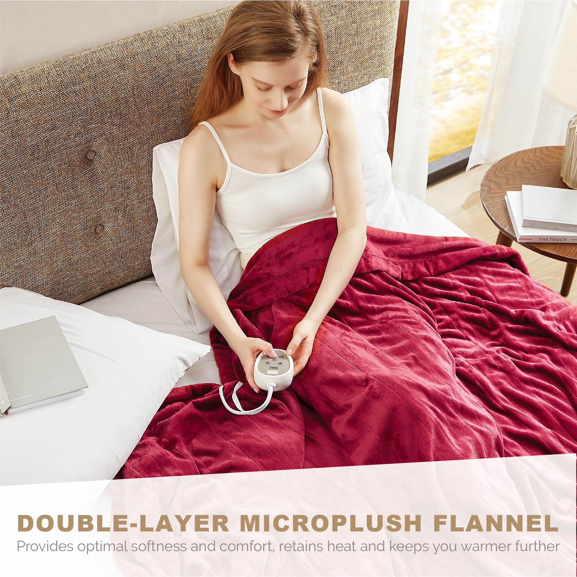 Sherpa Soft California King Electric Blanket with Dual Controls, Heating Blankets | Washable | 1-10 Hour Automatic Shut Off | Double Zone, 6 Heat Settings | 100" x 94" Grey