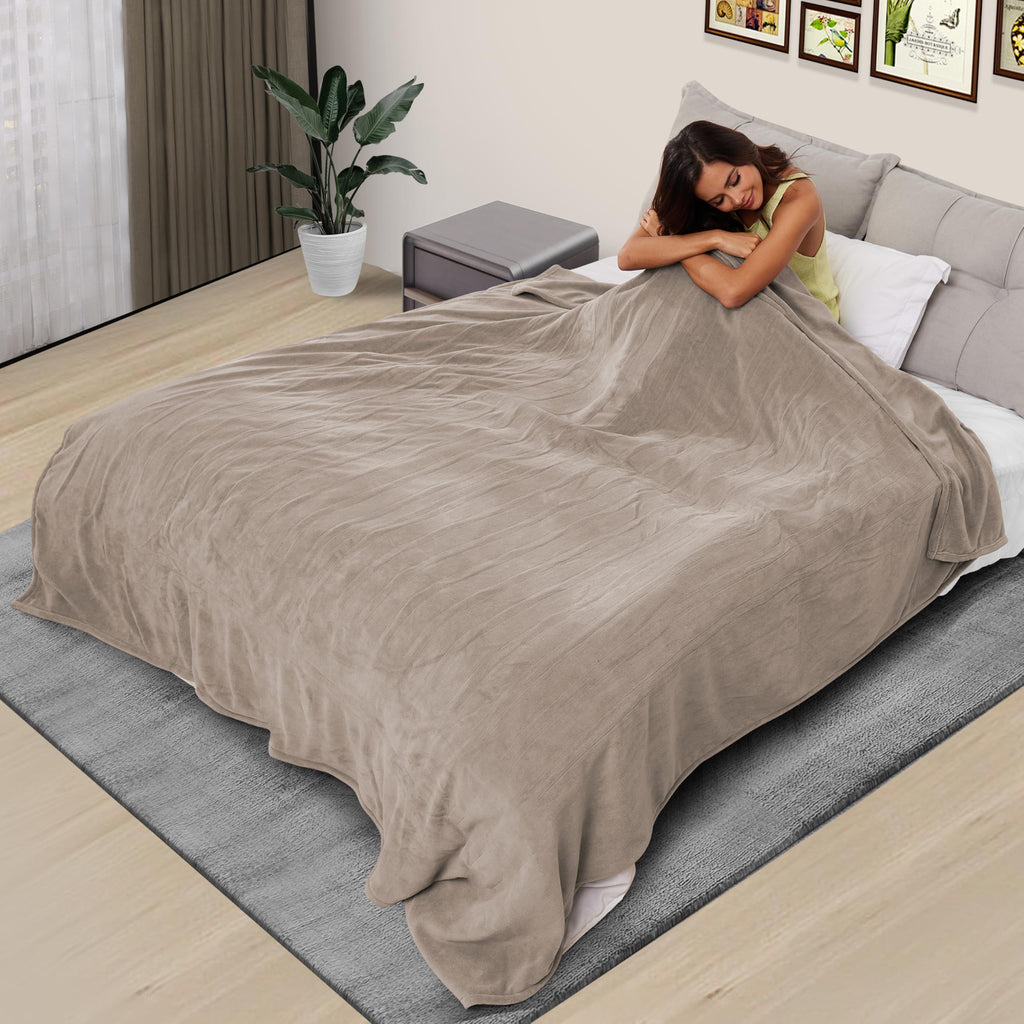 Coperta Elettrica Riscaldata 72"x84" Taglia Completa, Morbido Pile di Corallo con 4 Livelli di Riscaldamento e Spegnimento Automatico dopo 10 Ore, Lavabile in Lavatrice, Tessuto Morbido e Accogliente per la Casa, Grigio Scuro