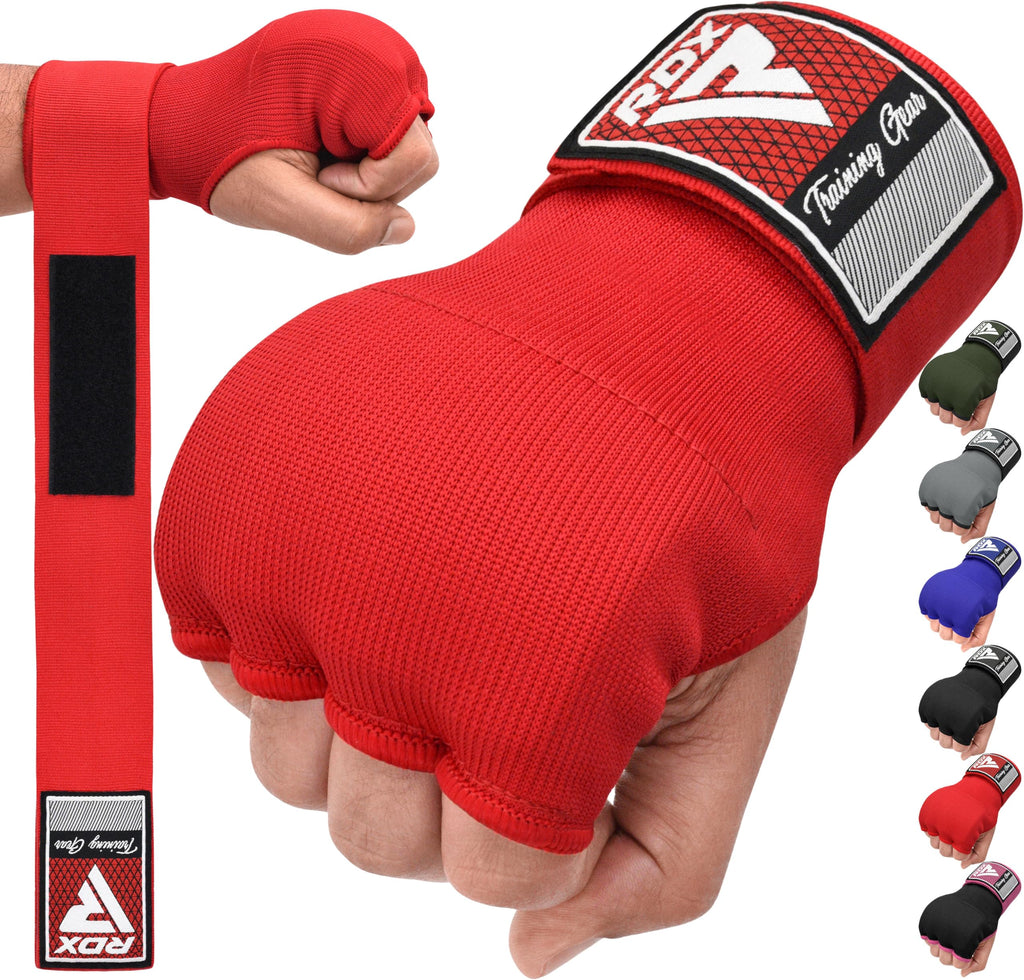 RDX Gel Boxing Hand Wraps Inner Gloves Men Women, Quick 100cm Long Wrist Straps, Elasticated Padded Fist Under Mitts Protection, Muay Thai MMA Kickboxing Martial Arts Punching Training Bandages