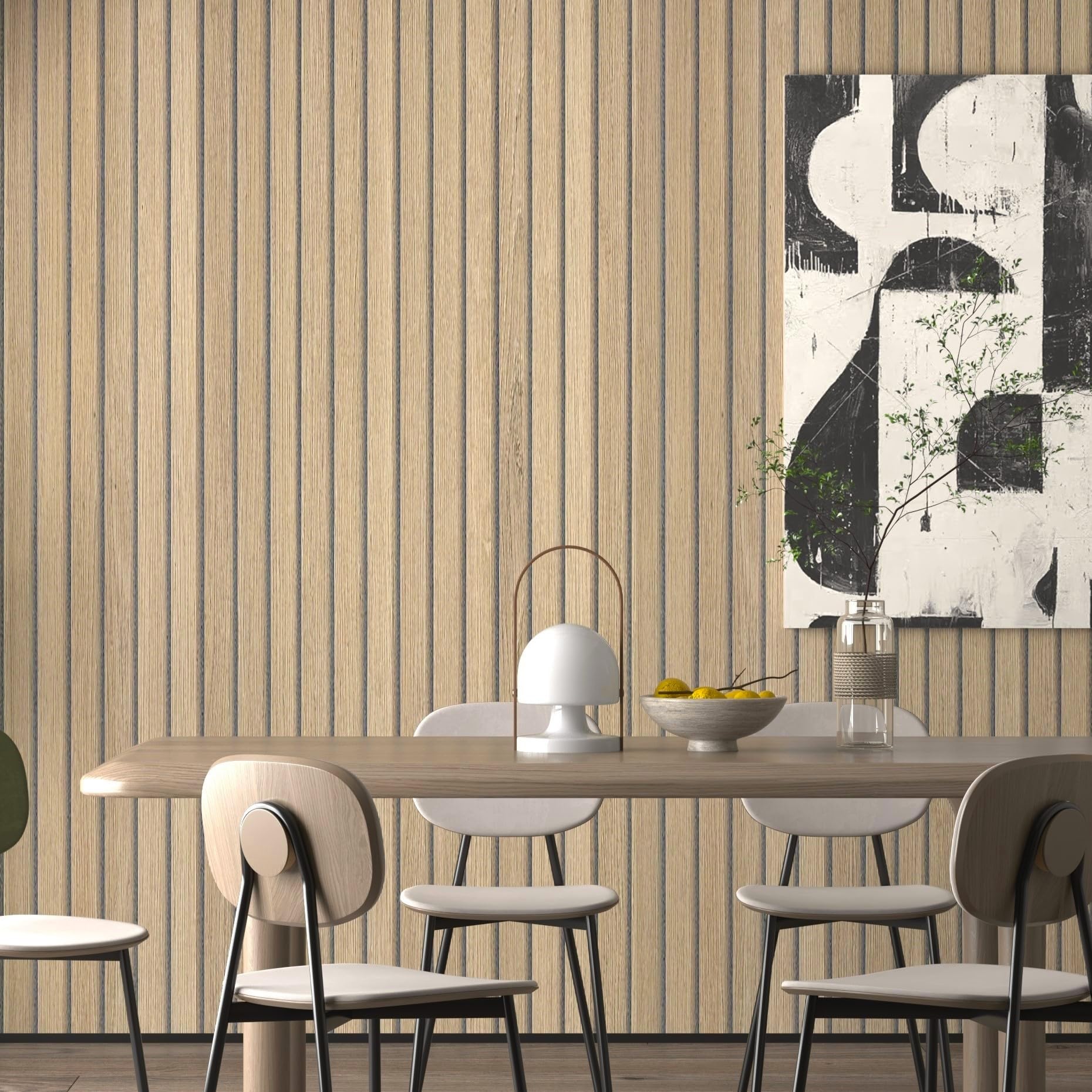 JSEVEM 16"×118" 3D Ekstra Kalın 3D Açık Kahverengi Gri Şeritli Ahşap Duvar Kağıdı Yapıştır ve Çıkar Su Geçirmez Gri Şerit Ahşap Teması Kontak Kağıdı Vinil Yapışkan Ahşap Çıkartma Tezgahlar Mutfak Duvarları için