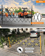 Single Foldable Security Gate 50" H x 75" W Aluminum Expandable Fence Portable Safety Barrier with Casters Retractable Driveway Gates 360°Rolling Barricade Gate Mobile Barricade Safety Barrier