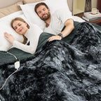 Manta Elétrica Aquecida OCTROT - Manta de Aquecimento em Sherpa de Lã para Sofá, Manta de Aquecimento de Pelo Sintético para Colo com Temporizador de 5 Posições e 10 Níveis de Aquecimento, Certificação ETL&FCC, para Adultos