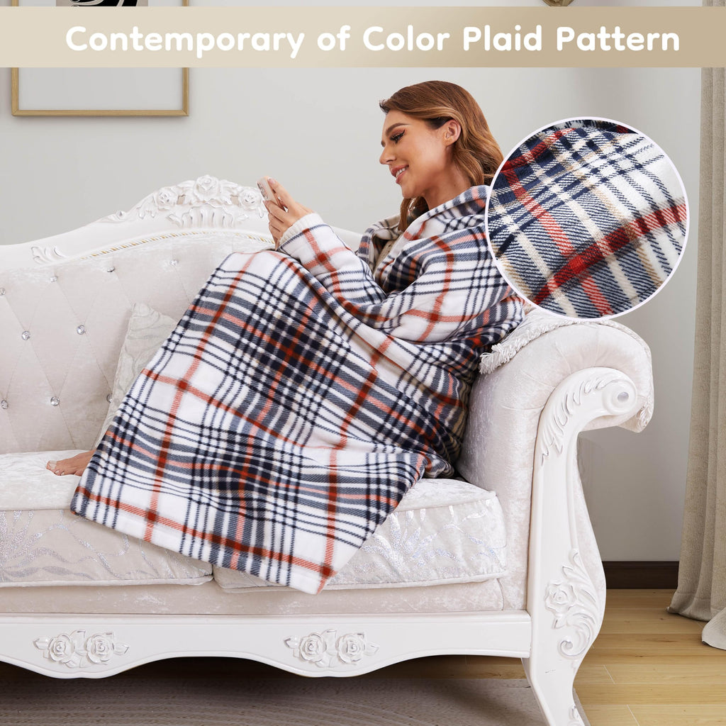 Elektrisch verwarmd deken 72" x 84" volledige maat flanellen stof met 4 verwarmingsniveaus & 10 uur automatische uitschakeling, ademend warm en wasbaar voor zacht en bed - lichtgrijs