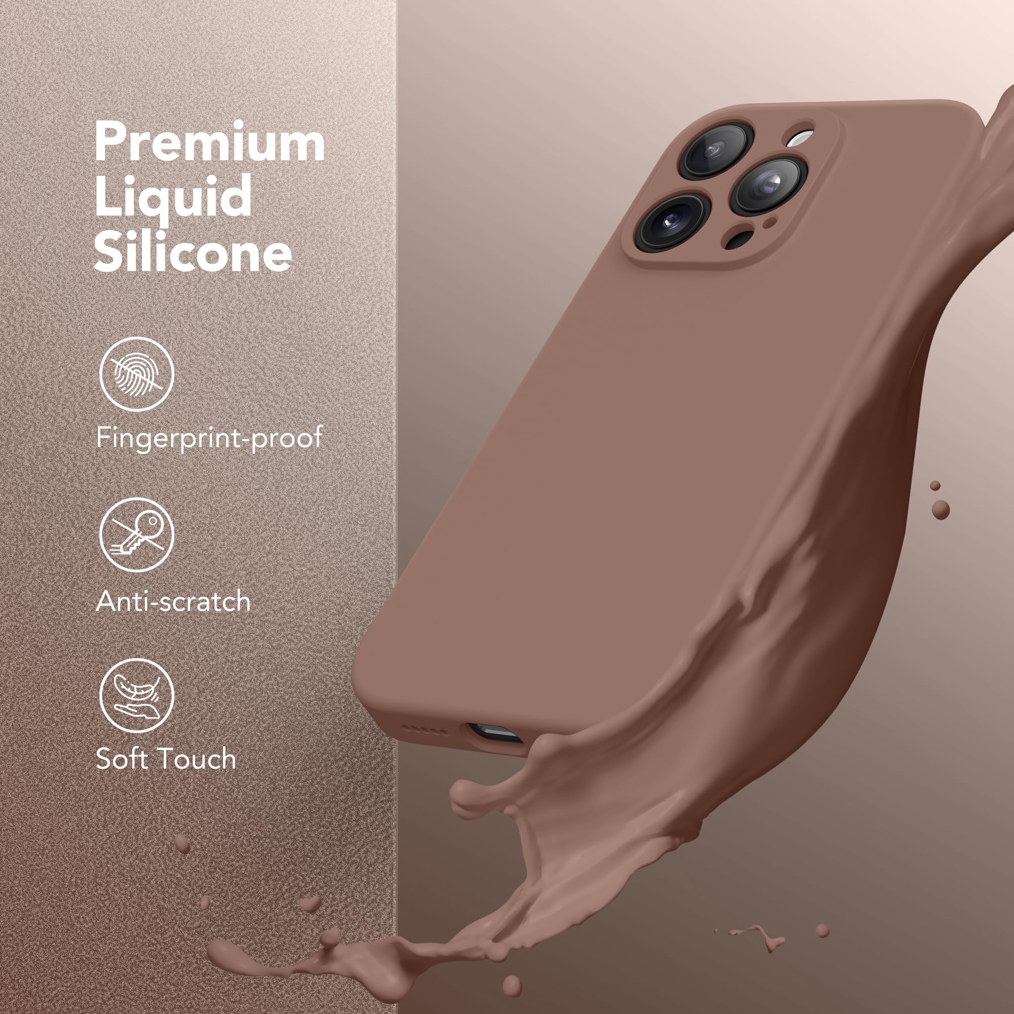 SuydanBox Magnetic for iPhone 13 Pro Max Case, Compatible with MagSafe, [Full Camera Protection][Screen Protector] Silicone Shockproof Protective Phone Case for iPhone 13 Pro Max 6.7", Brown