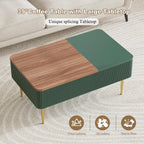 HLR 39" Lift Top Coffee Table with Hidden Storage Compartment, Modern Rising Wood Dining Center Table with Drawer for Small Space, Living Room, Office, Green