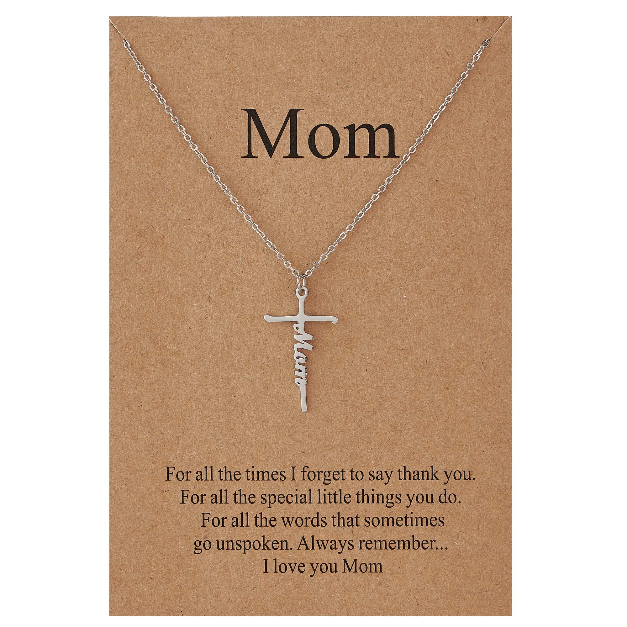 Lcherry Faith Cross Pendant Necklace for Women Religious Christian Jewelry Mother's Day Gifts for Women