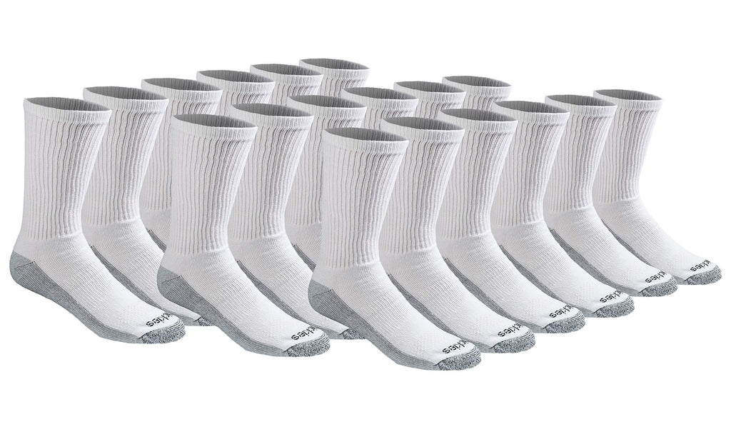 Dickies Men's Dri-Tech Original Moisture Control Crew Socks, Available in M-XXL (6, 12, 18 Pairs)