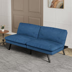 Convertible Faux Leather Futon Sofa Couch,Memory Foam Futon Couch Bed,Loveseat Sleeper Sofa Bed,Small Splitback Modern Folding Sofa Bed for Living Room,Office,Apartment,Matte Black