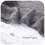 Couverture chauffante électrique DUODUO 72"x84" en polaire corail chaude avec 4 réglages de chaleur et arrêt automatique de 10 heures Protection contre la surchauffe - Gris 