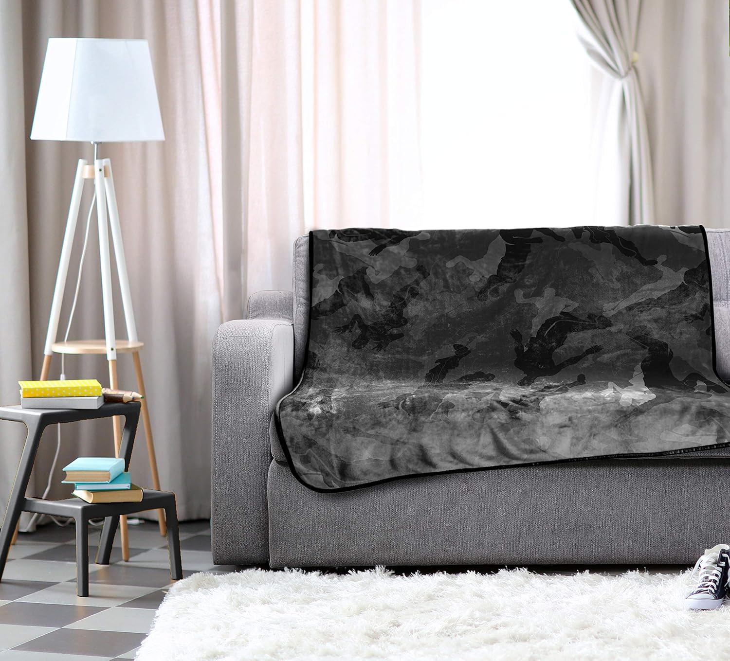 Jay Franco Fortnite Camo Emote Throw Blanket - Measures 46 x 60 inches, Bedding - Fade Resistant Super Soft (Official Fortnite Product)