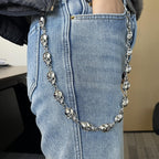 Chaîne de portefeuille Miglaja - Chaînes de portefeuille pour hommes et femmes, chaîne punk pour pantalons de motard, chaîne lourde à tête de mort, ceinture gothique accessoires (tête de mort)