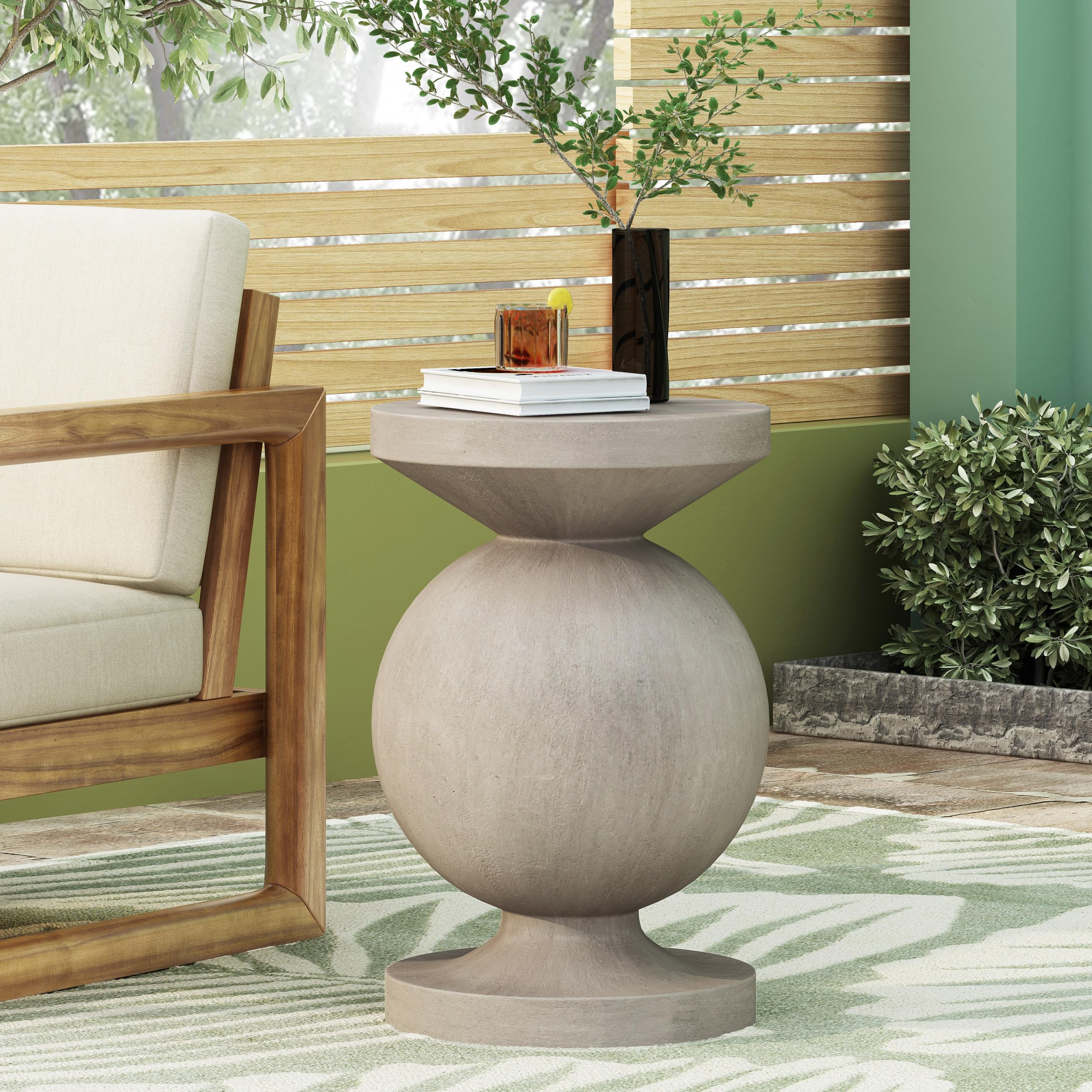 Christopher Knight Home 313408 Side Table, Light Gray