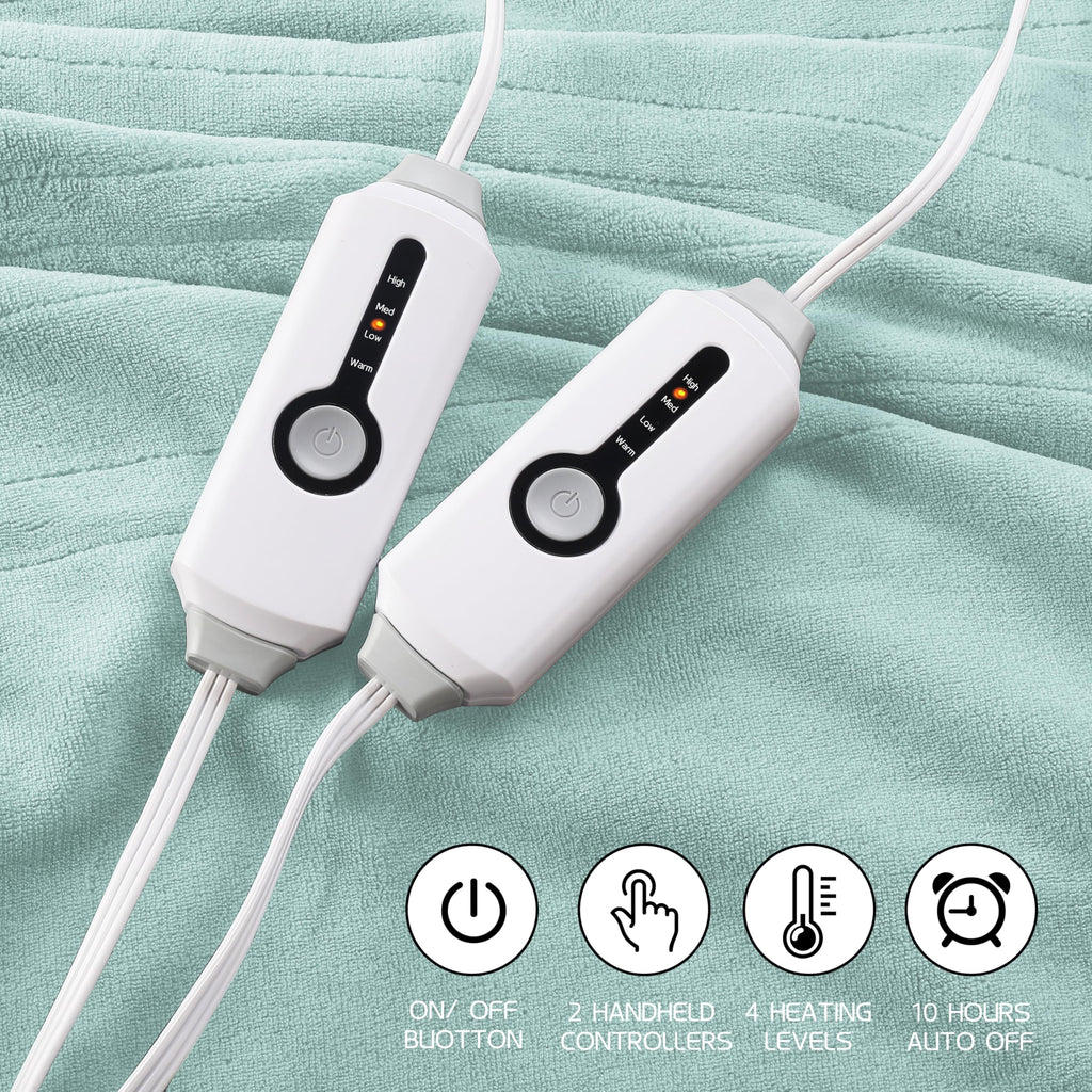 Coperta Elettrica Riscaldata 72"x84" Taglia Completa, Morbido Pile di Corallo con 4 Livelli di Riscaldamento e Spegnimento Automatico dopo 10 Ore, Lavabile in Lavatrice, Tessuto Morbido e Accogliente per la Casa, Grigio Scuro