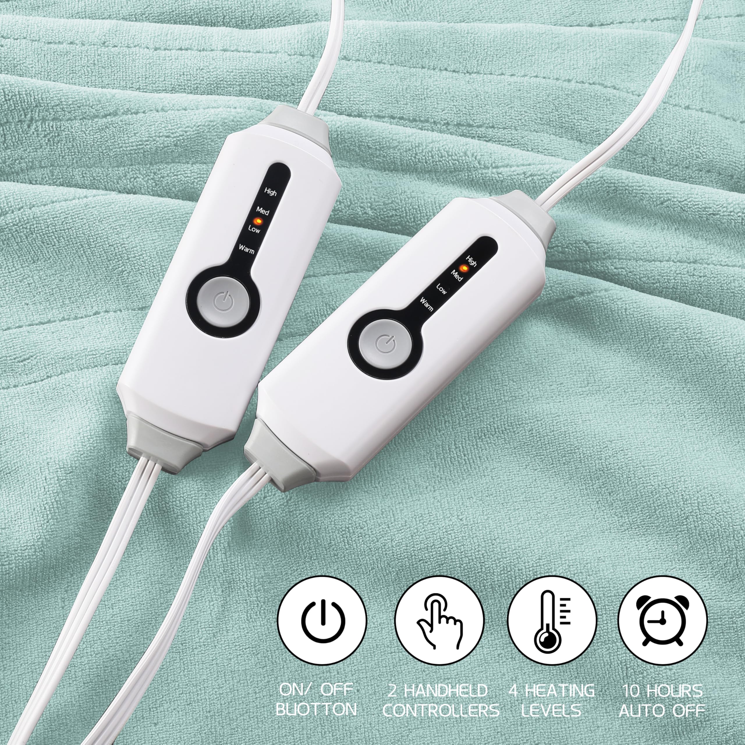 Coperta Elettrica Riscaldata 72"x84" Taglia Completa, Morbido Pile di Corallo con 4 Livelli di Riscaldamento e Spegnimento Automatico dopo 10 Ore, Lavabile in Lavatrice, Tessuto Morbido e Accogliente per la Casa, Grigio Scuro