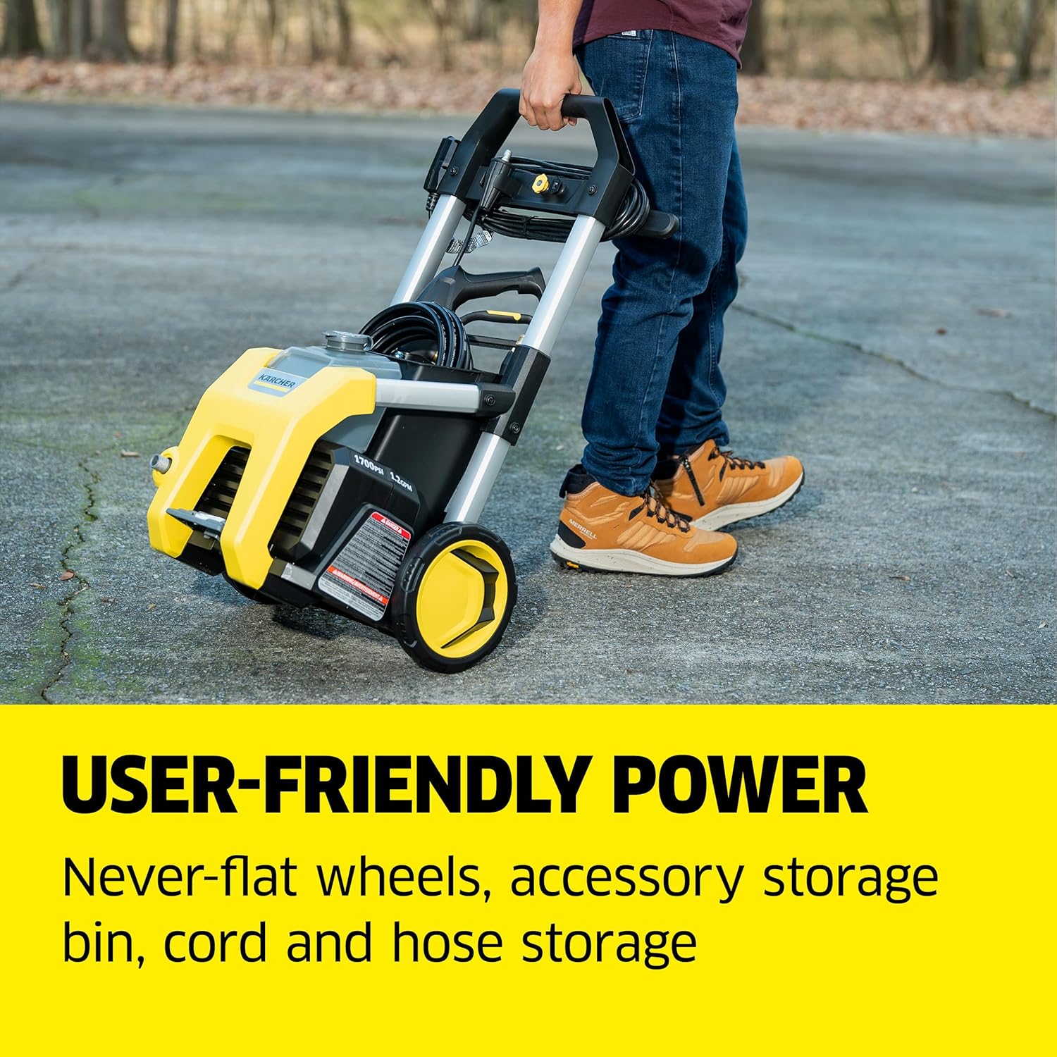 Kärcher Pressure Washer K1700, CETA Certified, 3 Spray Nozzles, Detergent Tank, for Cars, Driveways, Siding, Patios, 1.2 max. GPM