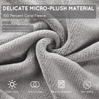 Couverture chauffante électrique DUODUO 72"x84" en polaire corail chaude avec 4 réglages de chaleur et arrêt automatique de 10 heures Protection contre la surchauffe - Gris 