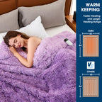 Elektrische Heizdecke mit Kunstpelz, Größe mit flauschigem Sherpa-Rücken, wärmende Plüschdecke Geschenk, weiche Heizdecken mit 10 Wärmeeinstellungen, 5 Zeiteinstellungen, ETL 50"x60", Anthrazitgrau