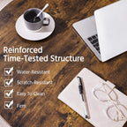 Yaheetech Round Coffee Table, Small Coffee Table with Sturdy Metal Legs for Living Room, Rustic Wood Circle Tables Easy to Assemble, 31.5 x 17.7 Inches