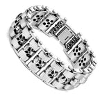 Urban Jewelry Skull Head Gothic Biker Bracelet for Men 316L Stainless Steel Mens Link Bracelet