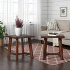 Walker Edison Colt Modern Farmhouse Solid Wood Square Side Table, 18 Inch, Espresso